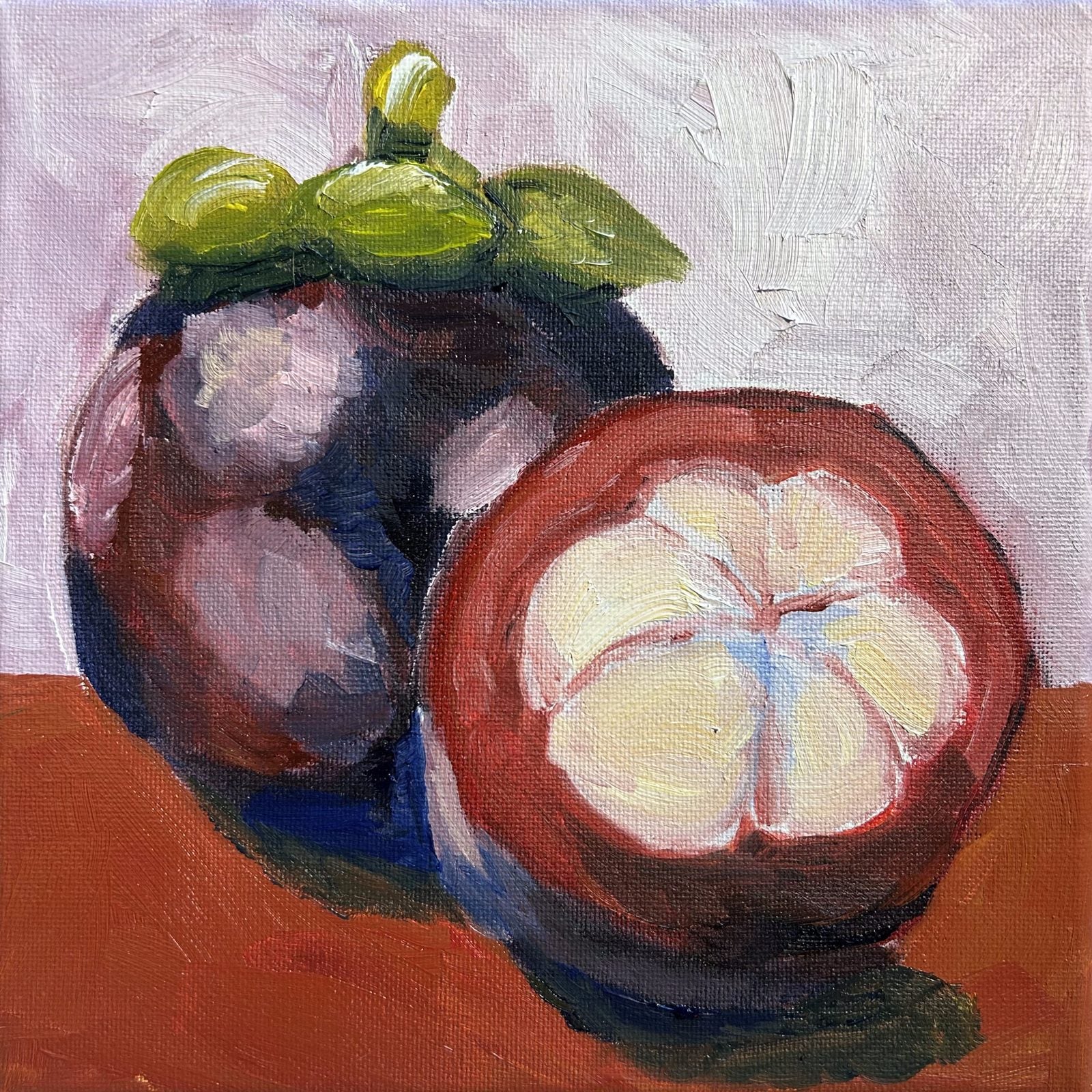 Mangosteen — original oil painting by Claire Jutabha