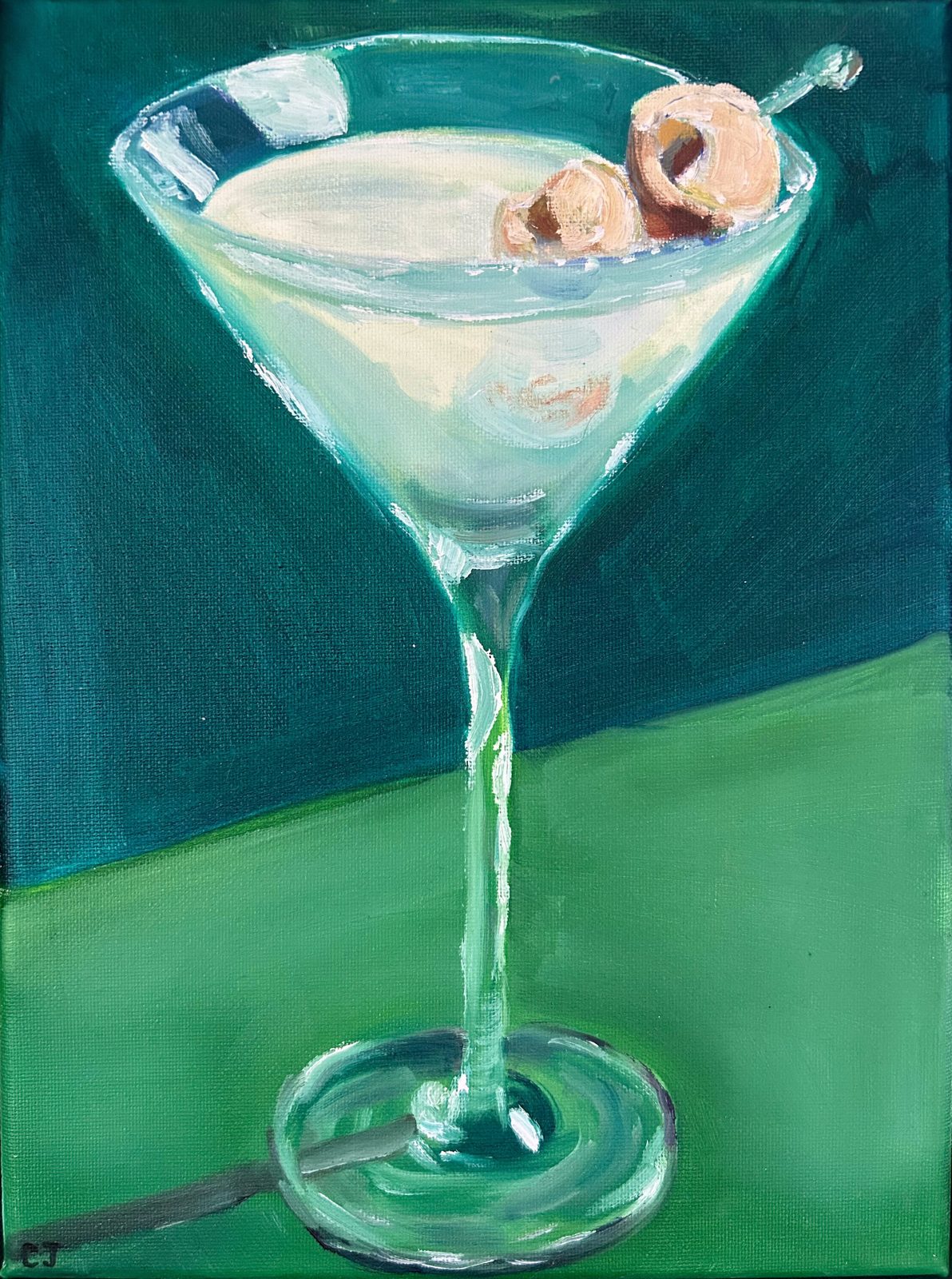 Lychee Martini — original oil painting by Claire Jutabha