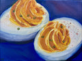 Deviled Eggs — original oil painting by Claire Jutabha