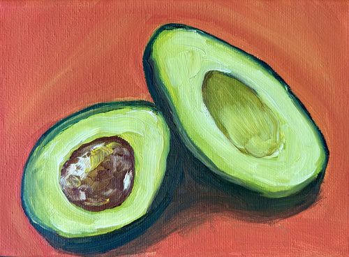 Avocado (again) — original oil painting by Claire Jutabha