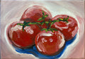 Tomatoes on the Vine — original oil painting by Claire Jutabha
