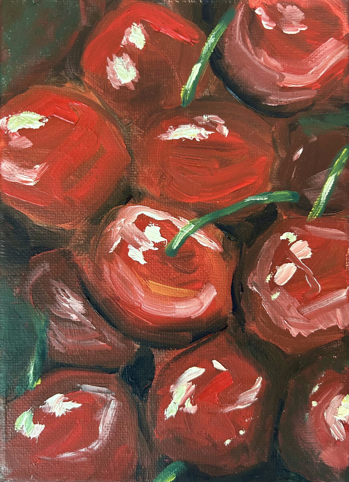 Cherries — original oil painting by Claire Jutabha