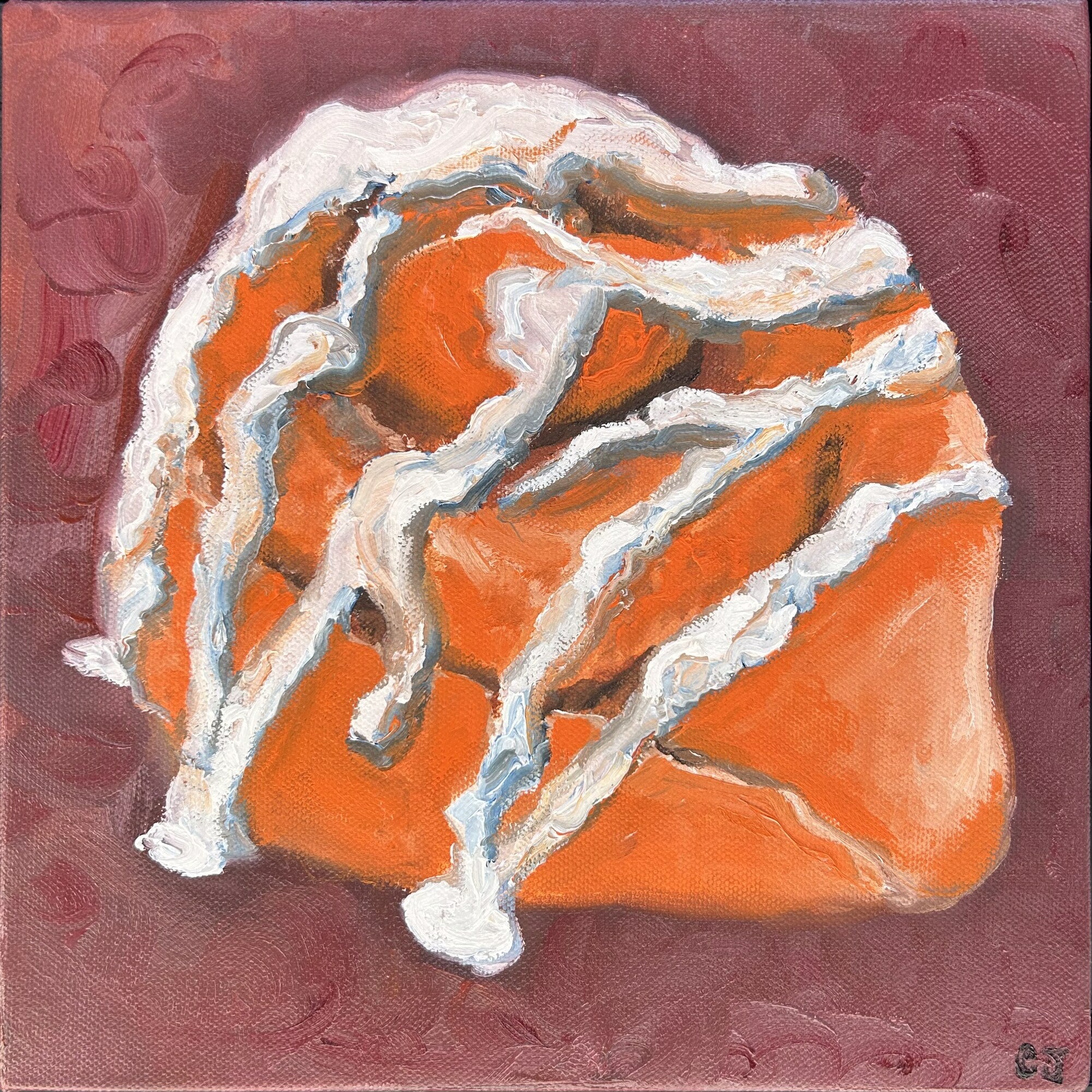 Cinnamon Roll — oil painting by Claire Jutabha