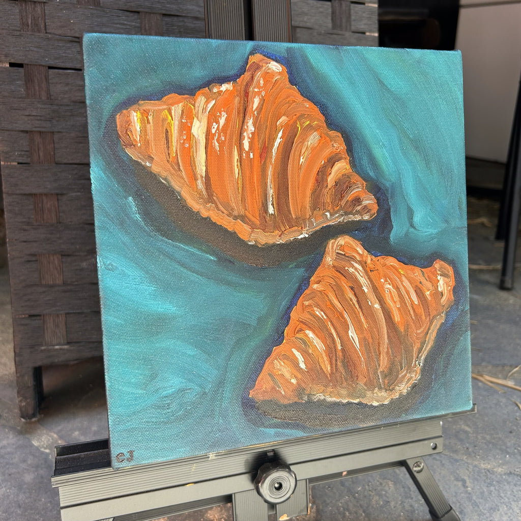 Croissants — side view showing painted canvas edges