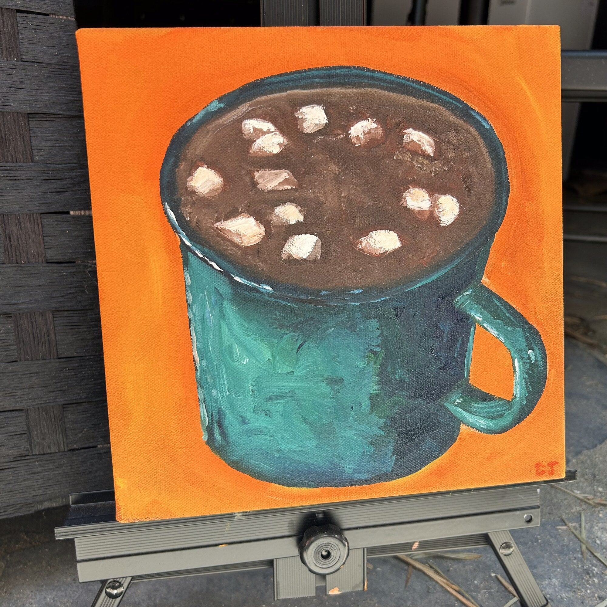 Hot Chocolate — side view showing painted canvas edges