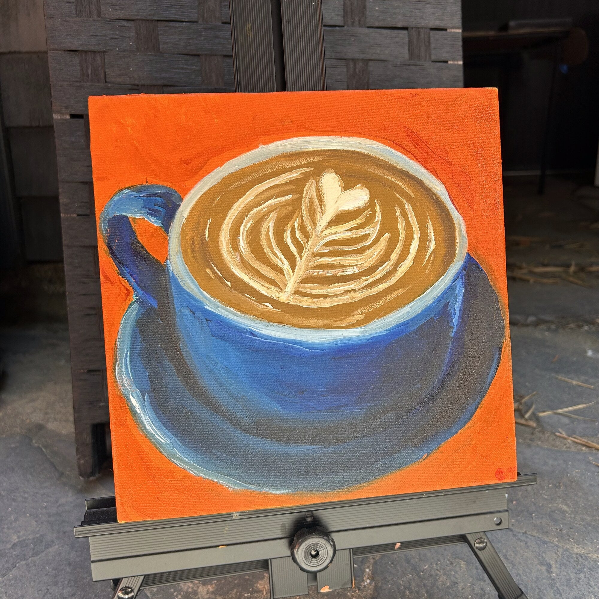 Latte — side view showing painted canvas edges
