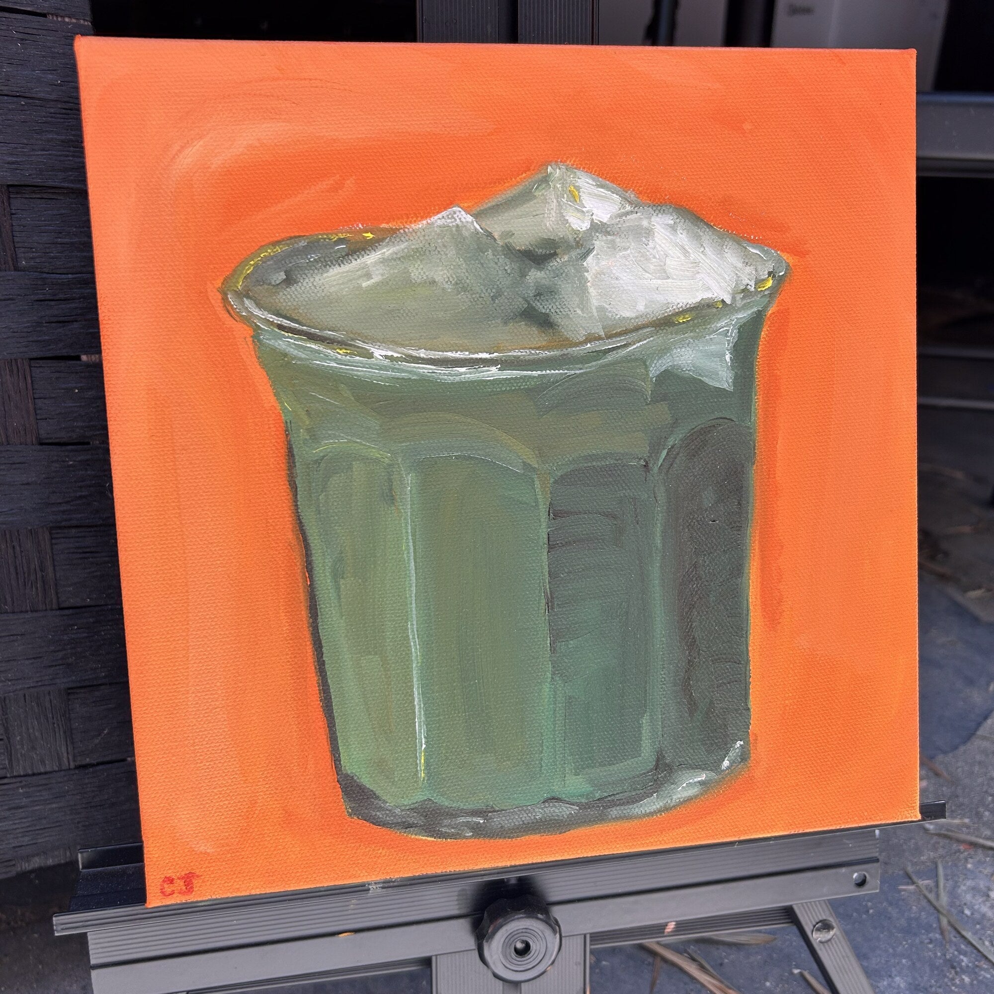 Matcha Latte — side view showing painted canvas edges