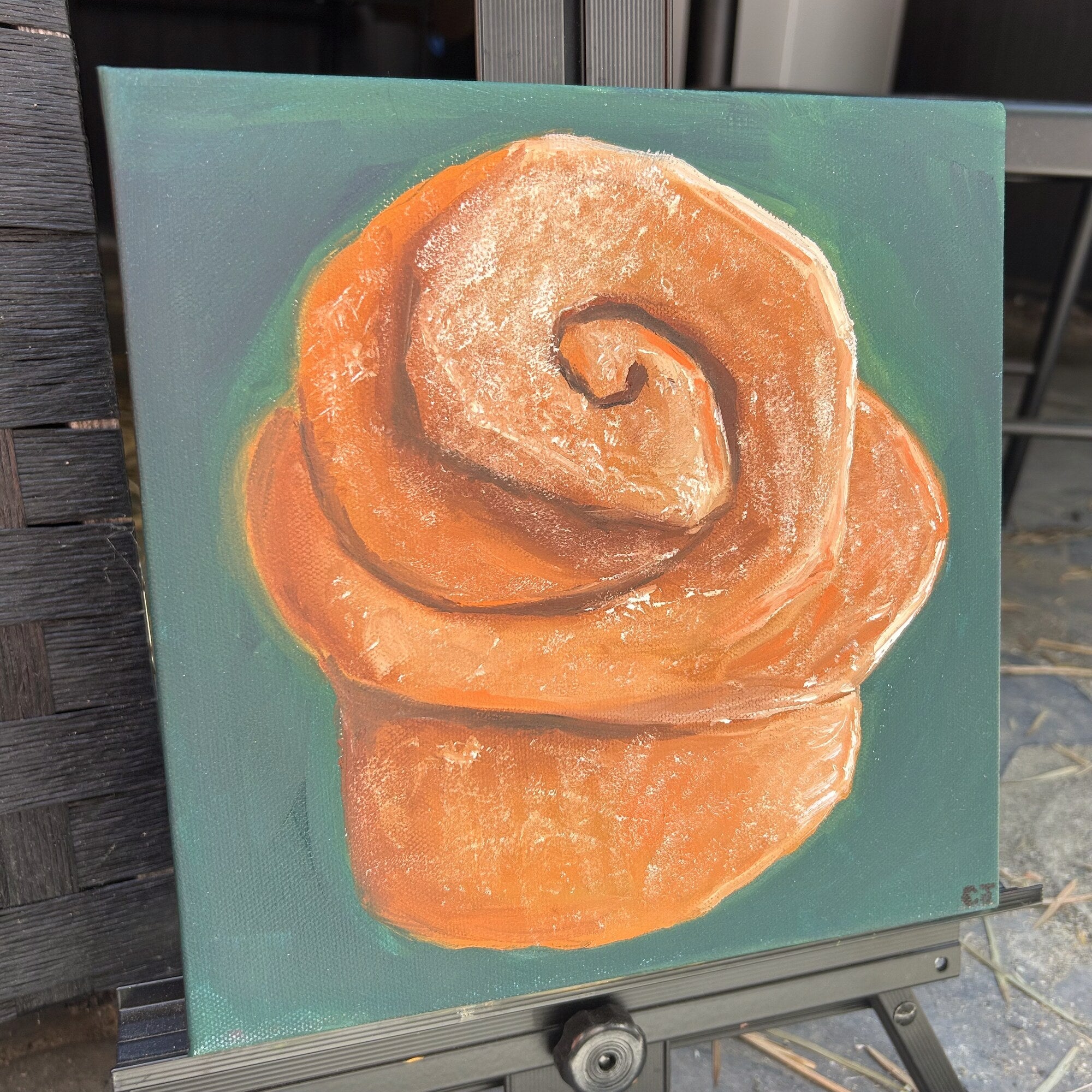 Morning Bun — side view showing painted canvas edges