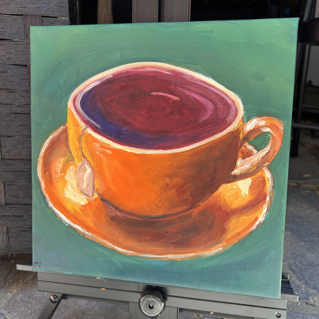Tea — side view showing painted canvas edges