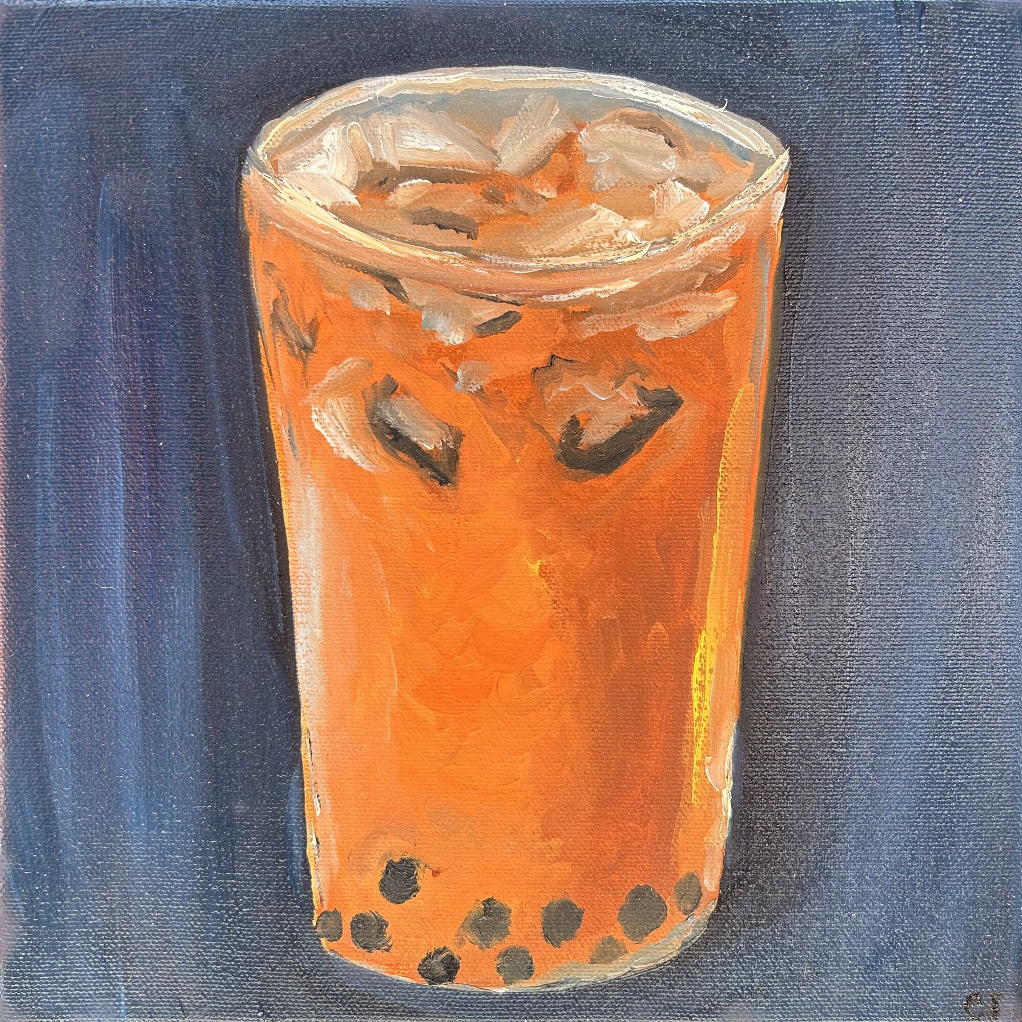Thai Tea — oil painting by Claire Jutabha